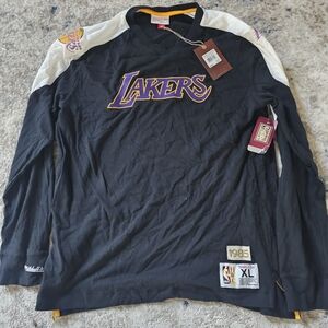 Mitchell@Ness Authentic Heavyweight Lakers VNeck long sleeve T Shirt Size Xl NWT